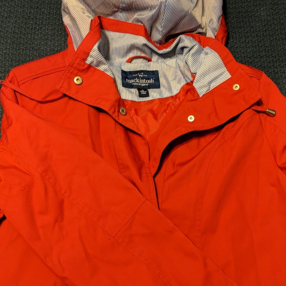 Red rain coat